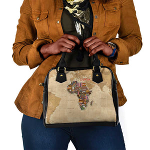 Personalized Africa On World Map Shoulder Handbag