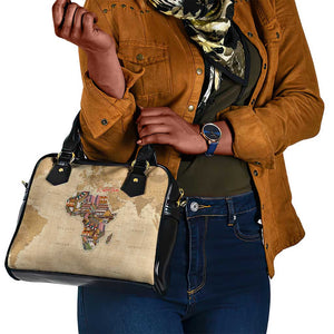 Personalized Africa On World Map Shoulder Handbag