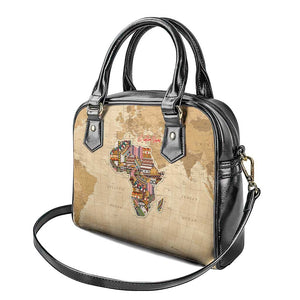 Personalized Africa On World Map Shoulder Handbag