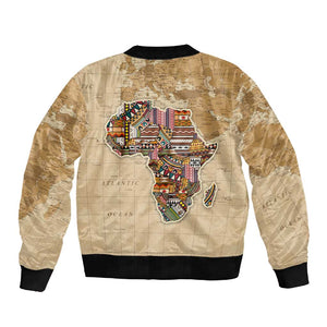 Personalized Africa On World Map Sleeve Zip Bomber Jacket