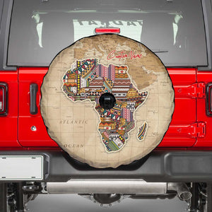 Personalized Africa On World Map Spare Tire Cover