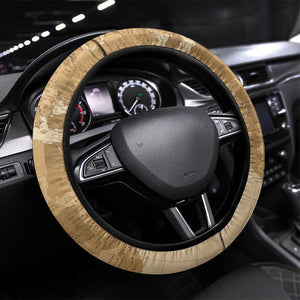 Africa On World Map Steering Wheel Cover