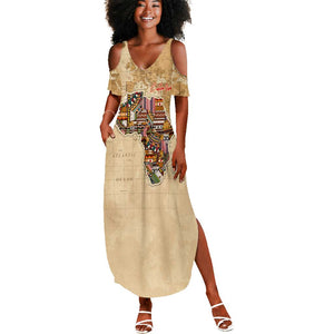 Personalized Africa On World Map Summer Maxi Dress