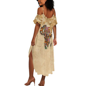 Personalized Africa On World Map Summer Maxi Dress