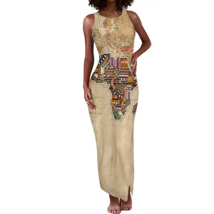 Personalized Africa On World Map Tank Maxi Dress