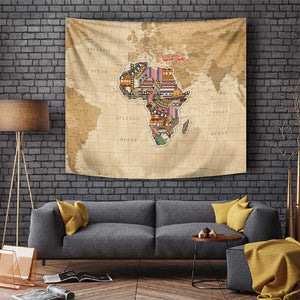 Personalized Africa On World Map Tapestry