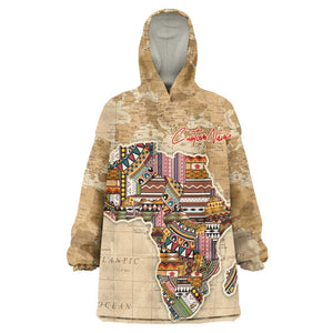 Personalized Africa On World Map Wearable Blanket Hoodie