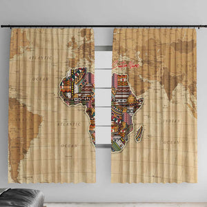 Personalized Africa On World Map Window Curtain