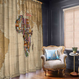 Personalized Africa On World Map Window Curtain