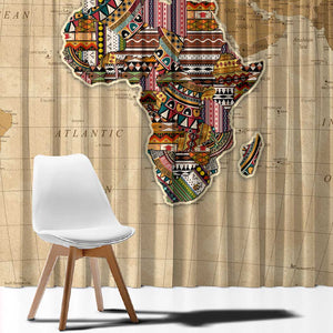 Personalized Africa On World Map Window Curtain