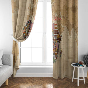 Personalized Africa On World Map Window Curtain