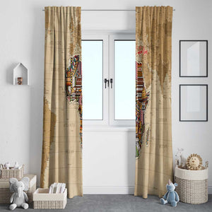 Personalized Africa On World Map Window Curtain