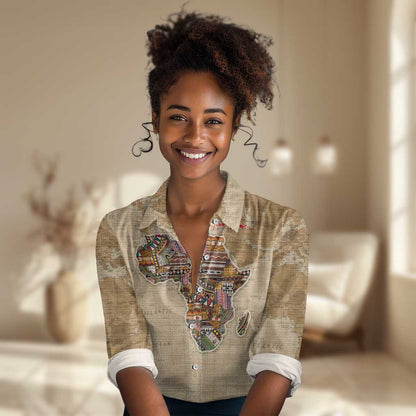 Personalized Africa On World Map Women Casual Shirt DT02