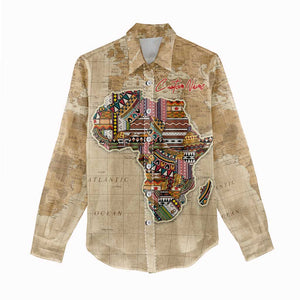 Personalized Africa On World Map Women Casual Shirt