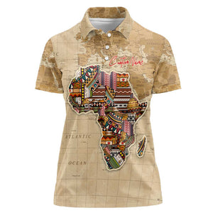 Personalized Africa On World Map Women Polo Shirt