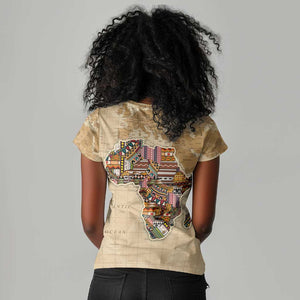 Personalized Africa On World Map Women V-Neck T-Shirt