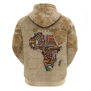 Personalized Africa On World Map Zip Hoodie