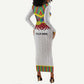 Egyptian Horus Long Sleeve Bodycon Dress Gods of Egypt DT02