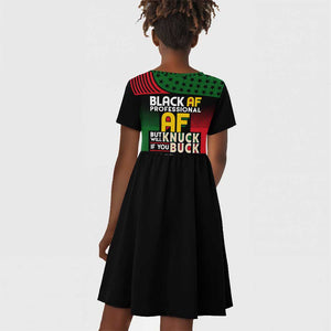 Black AF Professional AF But Will Knuck If You Kid Short Sleeve Dress African Pride