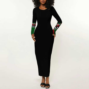 Black AF Professional AF But Will Knuck If You Long Sleeve Bodycon Dress African Pride