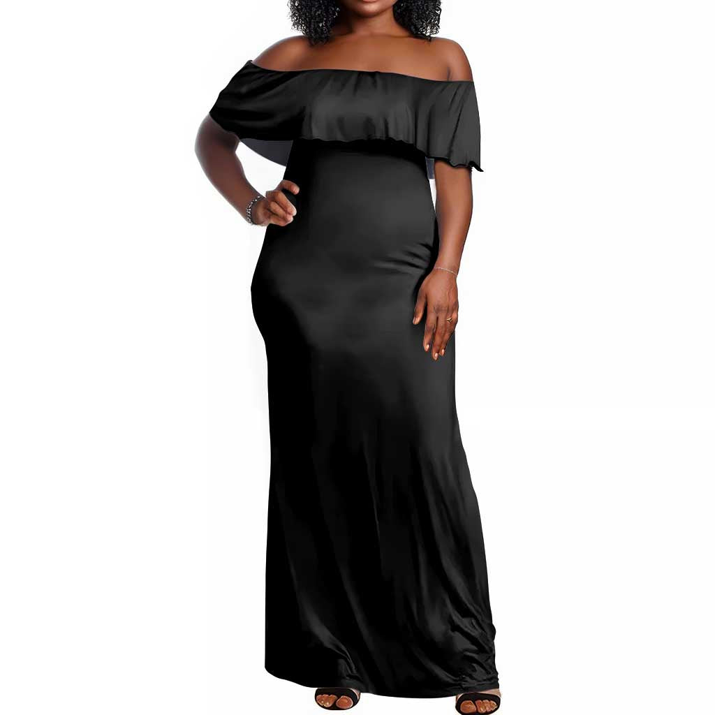 Black AF Professional AF But Will Knuck If You Off Shoulder Maxi Dress African Pride