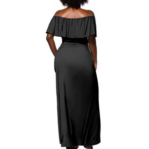 Black AF Professional AF But Will Knuck If You Off Shoulder Maxi Dress African Pride