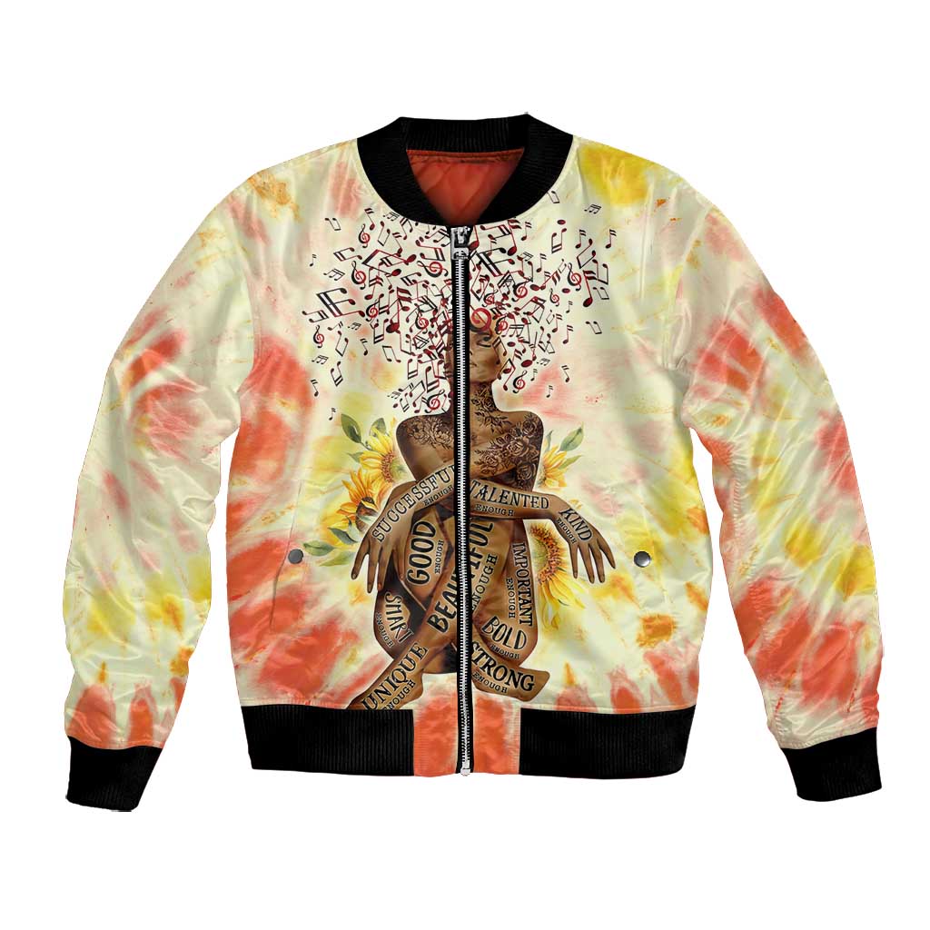 Black Queen Tie Dye Bomber Jacket