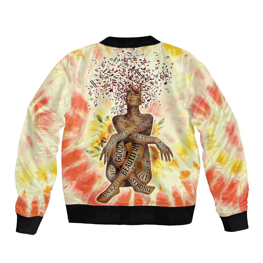 Black Queen Tie Dye Bomber Jacket