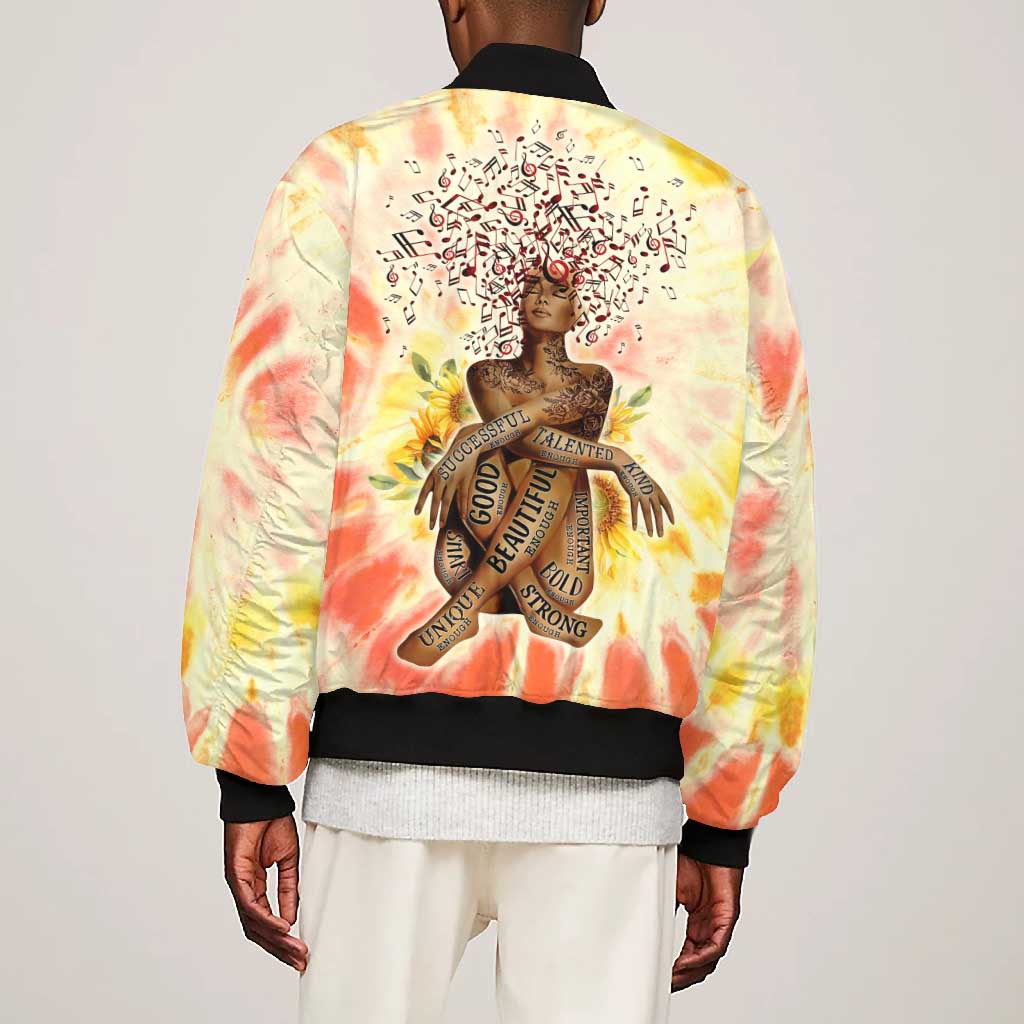 Black Queen Tie Dye Bomber Jacket