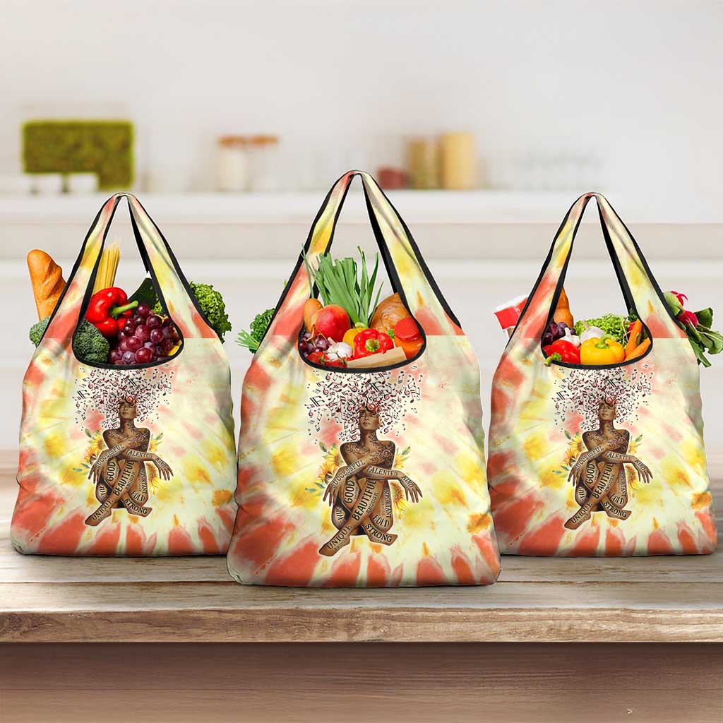 Black Queen Tie Dye Grocery Bag