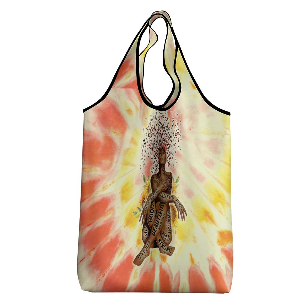 Black Queen Tie Dye Grocery Bag