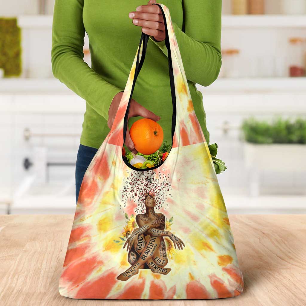 Black Queen Tie Dye Grocery Bag