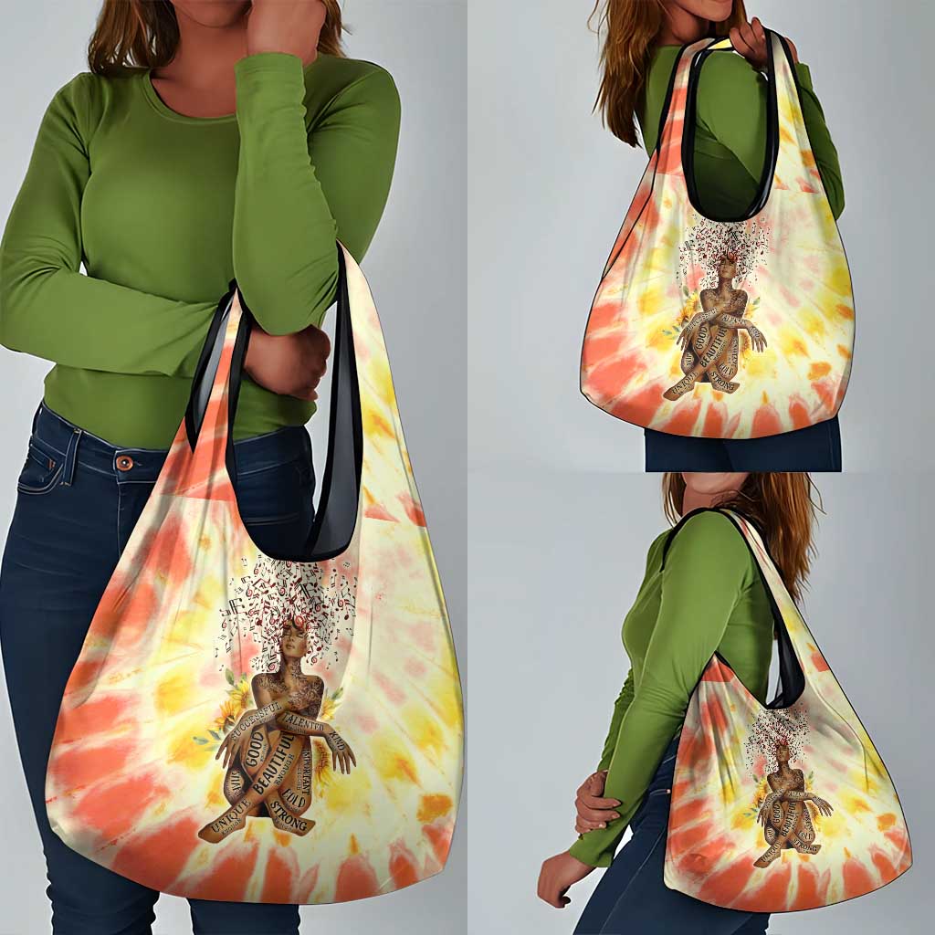 Black Queen Tie Dye Grocery Bag