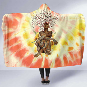 Black Queen Tie Dye Hooded Blanket