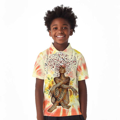 Black Queen Tie Dye Kid Polo Shirt