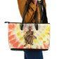 Black Queen Tie Dye Leather Tote Bag