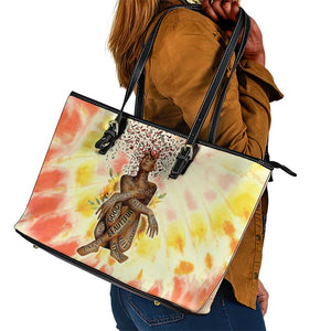 Black Queen Tie Dye Leather Tote Bag