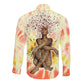 Black Queen Tie Dye Long Sleeve Button Shirt