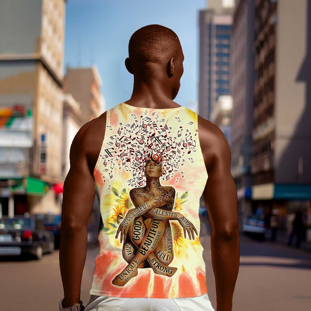 Black Queen Tie Dye Men Tank Top
