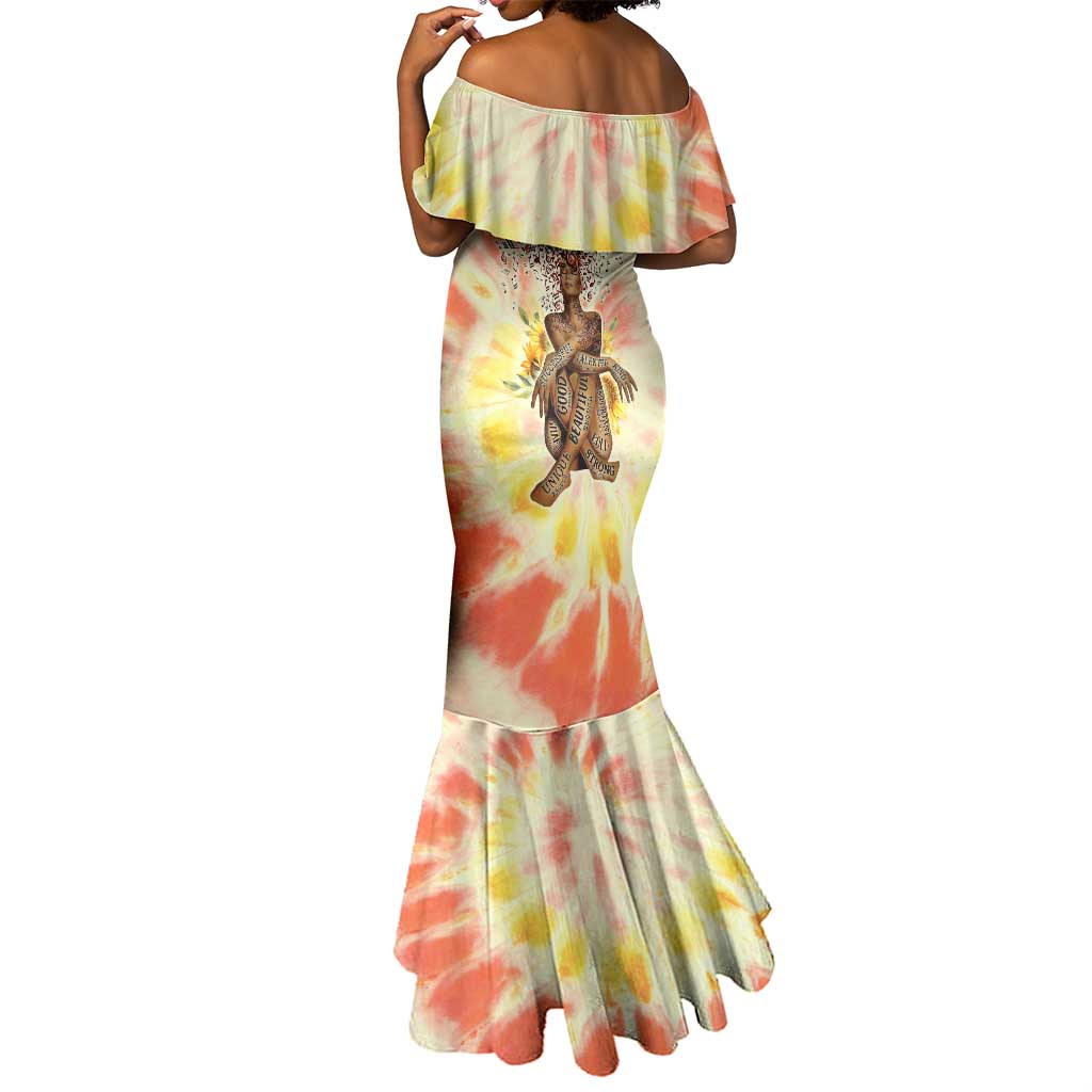 Black Queen Tie Dye Mermaid Dress