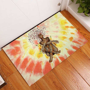 Black Queen Tie Dye Rubber Doormat