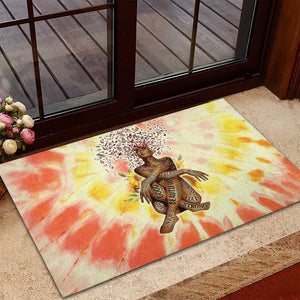 Black Queen Tie Dye Rubber Doormat