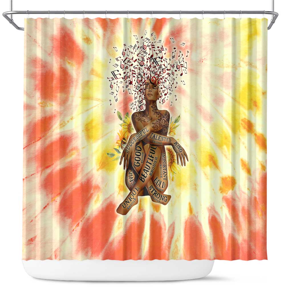 Black Queen Tie Dye Shower Curtain