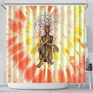 Black Queen Tie Dye Shower Curtain