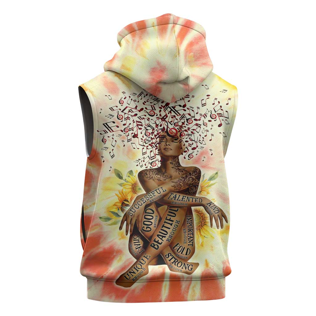 Black Queen Tie Dye Sleeveless Hoodie - African Pride