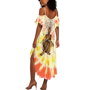 Black Queen Tie Dye Summer Maxi Dress