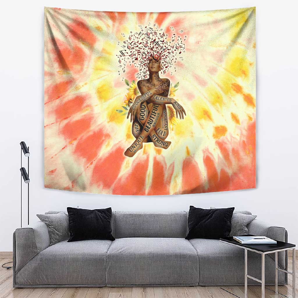Black Queen Tie Dye Tapestry