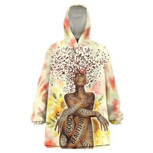 Black Queen Tie Dye Wearable Blanket Hoodie