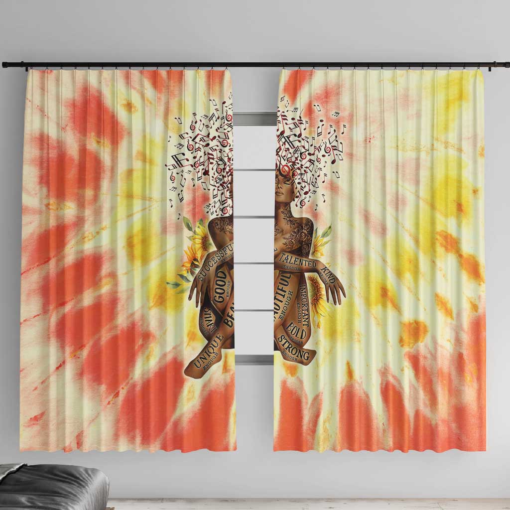 Black Queen Tie Dye Window Curtain