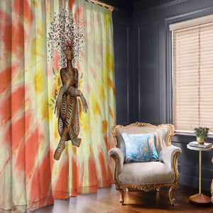 Black Queen Tie Dye Window Curtain